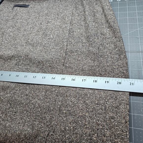 Conrad C Vintage Skirt Women Size 14 Brown 90s Midi Silk Wool Preppy Academia - Picture 7 of 10